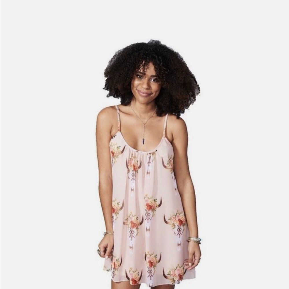 Show Me Your MuMu Pink Mini Dress with Butterfly Print